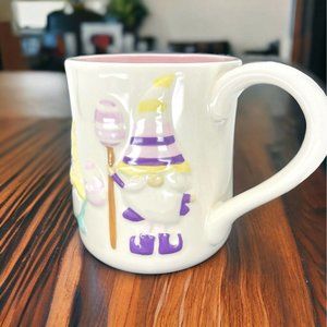 Carrot Patch Cottage Gnome Ceramic Coffee Mug Spring Pastel Pink Inside Color